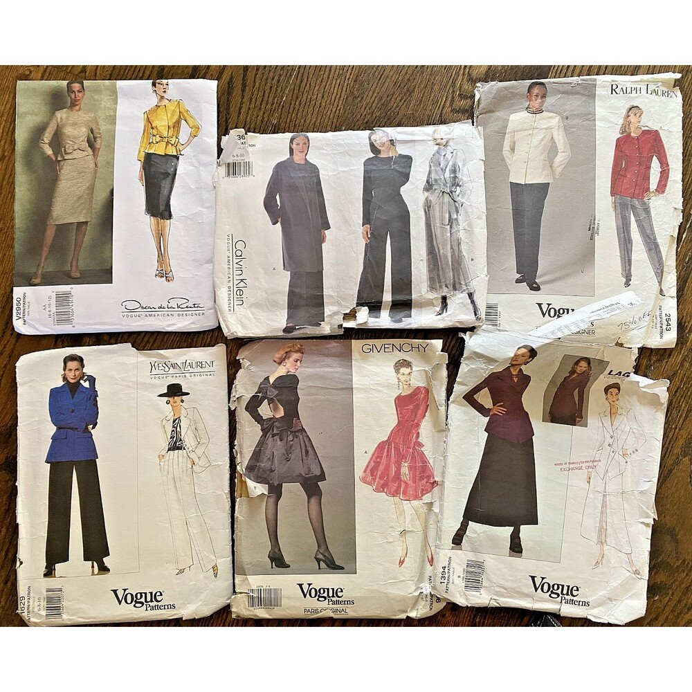 Vogue American Paris Designer Patterns Size 6-10 Cut Complete YSL Ralph Givenchy